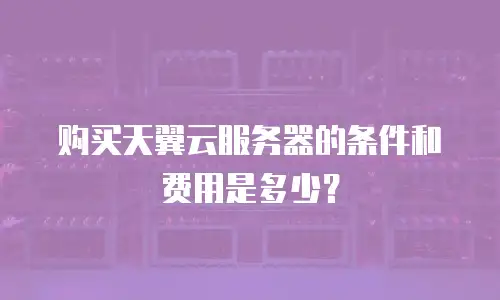购买天翼云服务器的条件和费用是多少？