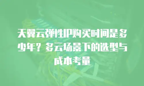 天翼云弹性IP购买时间是多少年？多云场景下的选型与成本考量