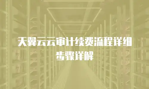 天翼云云审计续费流程详细步骤详解