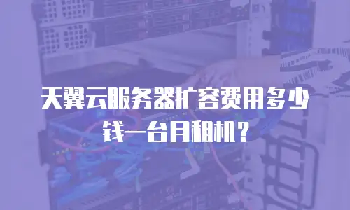 天翼云服务器扩容费用多少钱一台月租机？