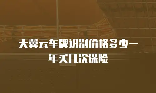 天翼云车牌识别价格多少一年买几次保险
