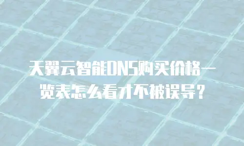 天翼云智能DNS购买价格一览表怎么看才不被误导？