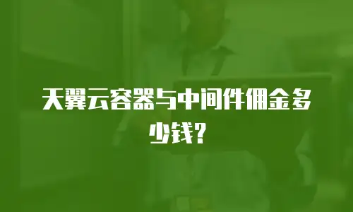 天翼云容器与中间件佣金多少钱？