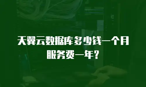 天翼云数据库多少钱一个月服务费一年？