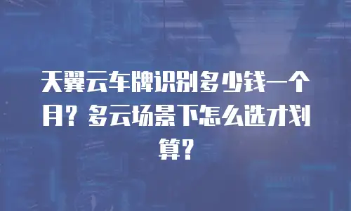 天翼云车牌识别多少钱一个月？多云场景下怎么选才划算？