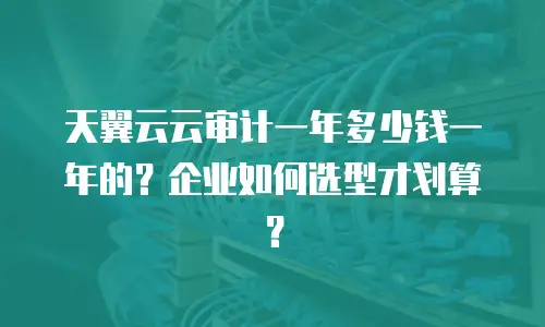 天翼云云审计一年多少钱一年的？企业如何选型才划算？