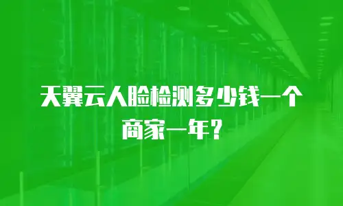 天翼云人脸检测多少钱一个商家一年？