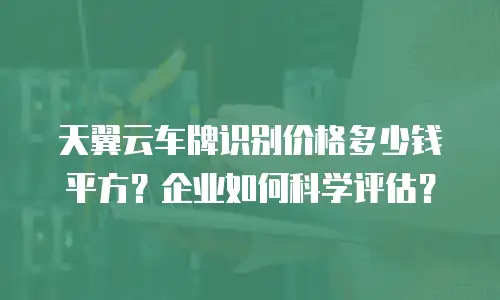 天翼云车牌识别价格多少钱平方？企业如何科学评估？