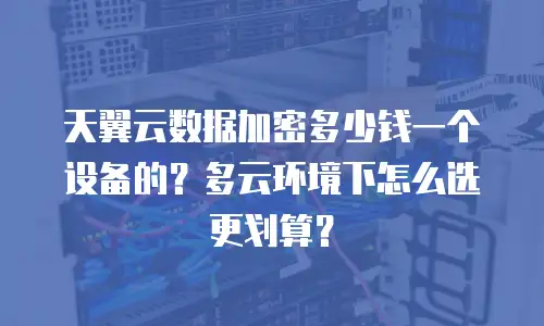 天翼云数据加密多少钱一个设备的？多云环境下怎么选更划算？