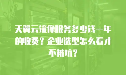 天翼云镜像服务多少钱一年的收费？企业选型怎么看才不被坑？