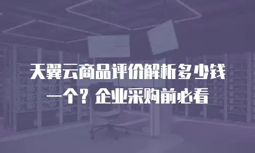 天翼云商品评价解析多少钱一个？企业采购前必看