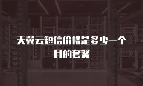 天翼云短信价格是多少一个月的套餐