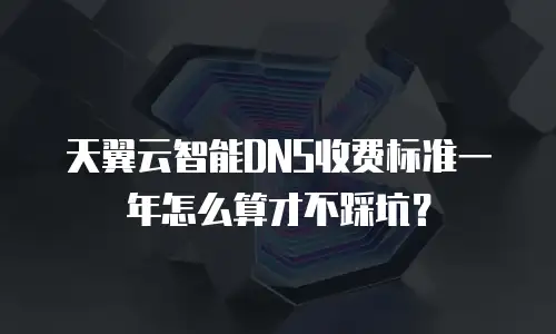 天翼云智能DNS收费标准一年怎么算才不踩坑？