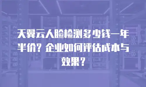 天翼云人脸检测多少钱一年半价？企业如何评估成本与效果？