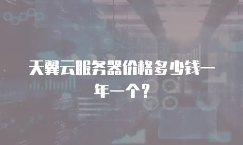 天翼云服务器价格多少钱一年一个？