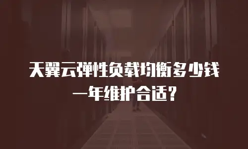 天翼云弹性负载均衡多少钱一年维护合适？