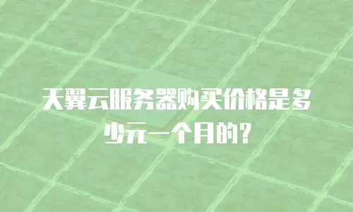 天翼云服务器购买价格是多少元一个月的？
