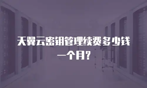 天翼云密钥管理续费多少钱一个月？