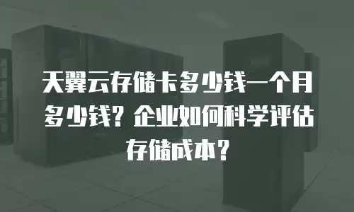 天翼云存储卡多少钱一个月多少钱？企业如何科学评估存储成本？