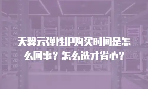 天翼云弹性IP购买时间是怎么回事？怎么选才省心？