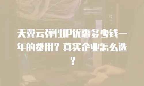 天翼云弹性IP优惠多少钱一年的费用？真实企业怎么选？