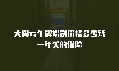 天翼云车牌识别价格多少钱一年买的保险