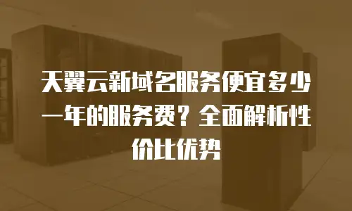 天翼云新域名服务便宜多少一年的服务费？全面解析性价比优势