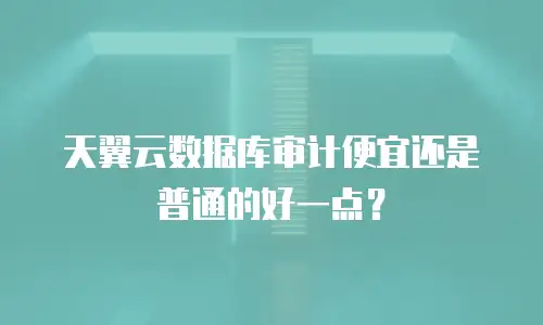 天翼云数据库审计便宜还是普通的好一点？