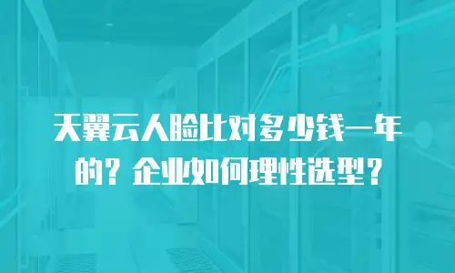 天翼云人脸比对多少钱一年的？企业如何理性选型？