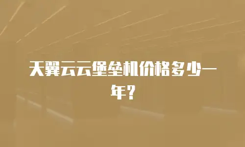 天翼云云堡垒机价格多少一年？