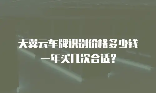 天翼云车牌识别价格多少钱一年买几次合适？