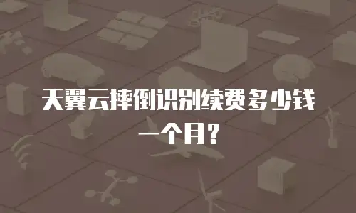 天翼云摔倒识别续费多少钱一个月？
