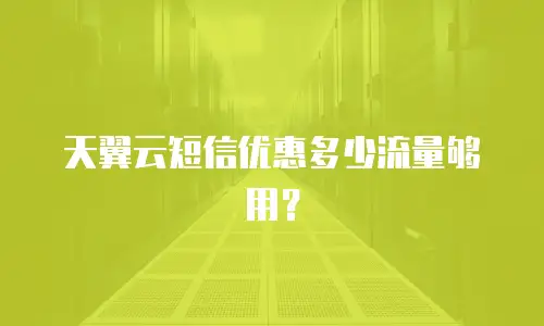 天翼云短信优惠多少流量够用？