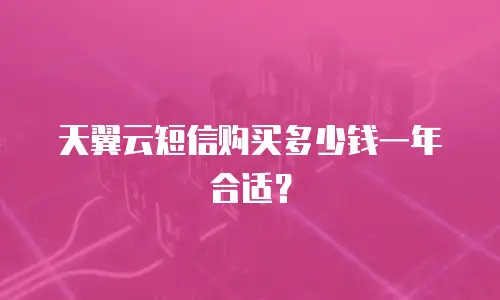 天翼云短信购买多少钱一年合适？