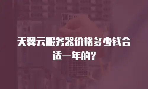 天翼云服务器价格多少钱合适一年的？
