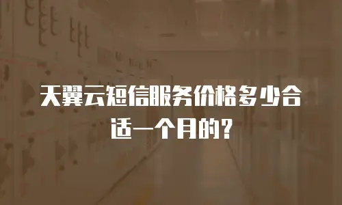 天翼云短信服务价格多少合适一个月的？