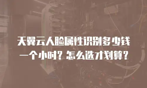 天翼云人脸属性识别多少钱一个小时？怎么选才划算？