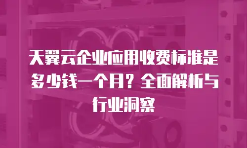 天翼云企业应用收费标准是多少钱一个月？全面解析与行业洞察