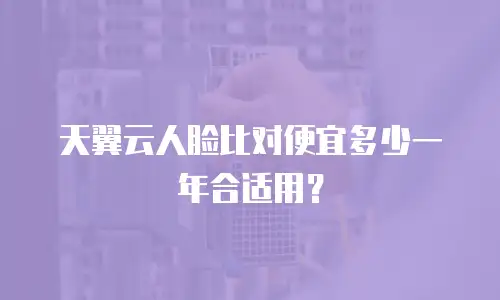 天翼云人脸比对便宜多少一年合适用？