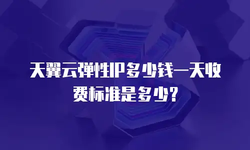 天翼云弹性IP多少钱一天收费标准是多少？
