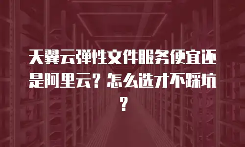 天翼云弹性文件服务便宜还是阿里云？怎么选才不踩坑？