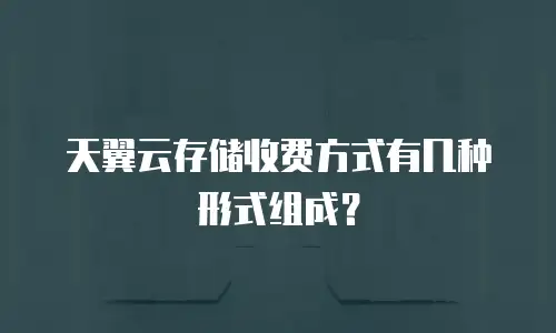 天翼云存储收费方式有几种形式组成？