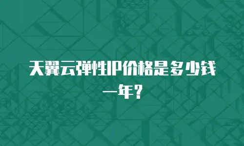 天翼云弹性IP价格是多少钱一年？