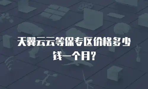 天翼云云等保专区价格多少钱一个月？