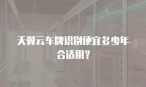 天翼云车牌识别便宜多少年合适用？