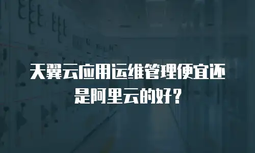 天翼云应用运维管理便宜还是阿里云的好？