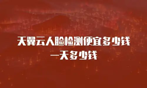 天翼云人脸检测便宜多少钱一天多少钱