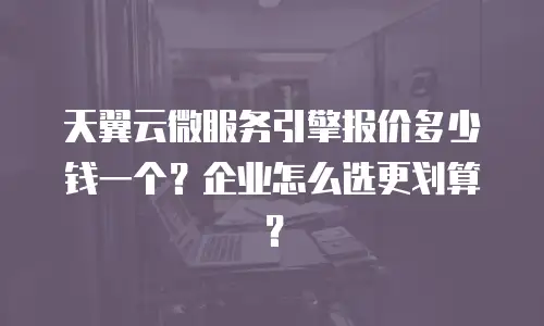 天翼云微服务引擎报价多少钱一个？企业怎么选更划算？