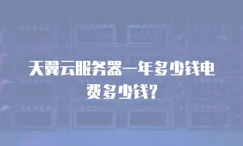 天翼云服务器一年多少钱电费多少钱？