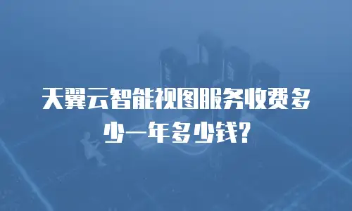 天翼云智能视图服务收费多少一年多少钱？